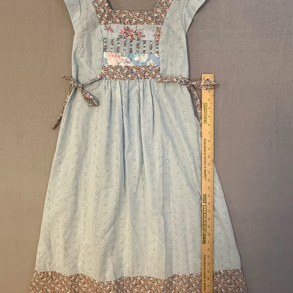 Vintage Rags by Kressandra Hippie Boho Floral Embroidery Puffy Sleeves Sz7 Dress - Picture 5 of 7